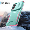 Combat Tough Series Hybrid Case with Camera Lens Cover for Samsung Galaxy S25 Edge - Teal Hot Pink