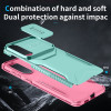 Combat Tough Series Hybrid Case with Camera Lens Cover for Samsung Galaxy S25 Edge - Teal Hot Pink