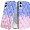 Floral Joy Diamond Crystal TPU Case for Samsung Galaxy S25 Edge - Light Blue Pink