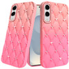 Floral Joy Diamond Crystal TPU Case for Samsung Galaxy S25 Edge - Orange Pink