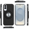Circular Series Hybrid Case with Rotating Ring Stand for Samsung Galaxy S25 Edge - Black