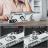 Military Grade Hybrid Case with Ring Grip for Samsung Galaxy S25 Edge - Silver