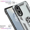 Military Grade Hybrid Case with Ring Grip for Samsung Galaxy S25 Edge - Silver