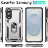 Military Grade Hybrid Case with Ring Grip for Samsung Galaxy S25 Edge - Silver