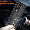Military Grade Hybrid Case with Ring Grip for Samsung Galaxy S25 Edge - Black