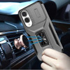 Combat Tough Series Ring Holder Case with Camera Lens Cover for Samsung Galaxy S25 Edge - Grey