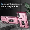 Combat Tough Series Ring Holder Case with Camera Lens Cover for Samsung Galaxy S25 Edge - Pink Burgundy