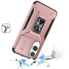 Combat Tough Series Ring Holder Case with Camera Lens Cover for Samsung Galaxy S25 Edge - Rose Gold