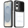 HD Transparent Case with Camera Privacy Cover for Samsung Galaxy S25 Edge - Black