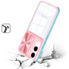 HD Transparent Case with Camera Privacy Cover for Samsung Galaxy S25 Edge - Pink Blue