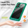 Military Grade Tough Shield Snap-on Transparent Case for Samsung Galaxy S25 Edge - Green