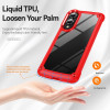 Military Grade Tough Shield Snap-on Transparent Case for Samsung Galaxy S25 Edge - Red