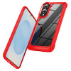Military Grade Tough Shield Snap-on Transparent Case for Samsung Galaxy S25 Edge - Red