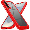 Military Grade Tough Shield Snap-on Transparent Case for Samsung Galaxy S25 Edge - Red