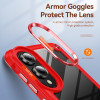 Military Grade Tough Shield Snap-on Transparent Case for Samsung Galaxy S25 Edge - Red