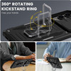 Military Grade Ring Holder Case with Camera Lens Cover for Samsung Galaxy S25 Edge - Black
