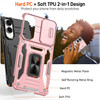 Military Grade Ring Holder Case with Camera Lens Cover for Samsung Galaxy S25 Edge - Rose Gold