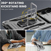 Military Grade Ring Holder Case with Camera Lens Cover for Samsung Galaxy S25 Edge - Silver