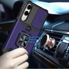 Military Grade All-In-One Ring Stand Card Case for Samsung Galaxy S25 Edge - Purple