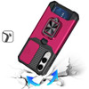 Military Grade All-In-One Ring Stand Card Case for Samsung Galaxy S25 Edge - Hot Pink