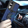 Military Grade All-In-One Ring Stand Card Case for Samsung Galaxy S25 Edge - Blue