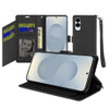 Extra Series Essential Leather Wallet Stand Case for Samsung Galaxy S25 Edge - Black