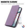 Leather Folio Wallet Case for Samsung Galaxy S25 Edge - Purple