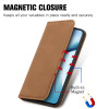 Leather Folio Wallet Case for Samsung Galaxy S25 Edge - Brown
