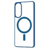 Acrylic Transparent Case with MagSafe Magnetic Ring for Samsung Galaxy S25 Edge - Blue