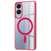 Acrylic Transparent Case with MagSafe Magnetic Ring for Samsung Galaxy S25 Edge - Red
