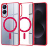 Acrylic Transparent Case with MagSafe Magnetic Ring for Samsung Galaxy S25 Edge - Red
