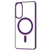 Acrylic Transparent Case with MagSafe Magnetic Ring for Samsung Galaxy S25 Edge - Purple