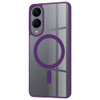 Acrylic Transparent Case with MagSafe Magnetic Ring for Samsung Galaxy S25 Edge - Purple