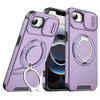 Dual Layer MagSafe Case with Rotating Stand and Privacy Camera Cover for iPhone 16e - Purple
