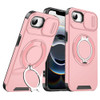 Dual Layer MagSafe Case with Rotating Stand and Privacy Camera Cover for iPhone 16e - Pink