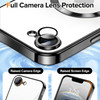 Electroplated Clear MagSafe Case with Camera Lens Protector for iPhone 16e - Black