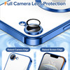 Electroplated Clear MagSafe Case with Camera Lens Protector for iPhone 16e - Blue