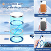 Electroplated Clear MagSafe Case with Camera Lens Protector for iPhone 16e - Blue