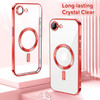 Electroplated Clear MagSafe Case with Camera Lens Protector for iPhone 16e - Red