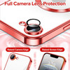 Electroplated Clear MagSafe Case with Camera Lens Protector for iPhone 16e - Red