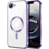 Electroplated Clear MagSafe Case with Camera Lens Protector for iPhone 16e - Purple
