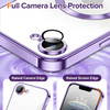 Electroplated Clear MagSafe Case with Camera Lens Protector for iPhone 16e - Purple