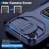 Combat Tough Series Ring Holder Case with Camera Lens Cover for iPhone 16e - Blue