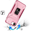 Combat Tough Series Ring Holder Case with Camera Lens Cover for iPhone 16e - Pink Burgundy