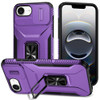 Combat Tough Series Ring Holder Case with Camera Lens Cover for iPhone 16e - Purple