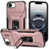 Combat Tough Series Ring Holder Case with Camera Lens Cover for iPhone 16e - Rose Gold