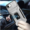 Combat Tough Series Ring Holder Case with Camera Lens Cover for iPhone 16e - Silver
