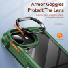 Military Grade Tough Shield Snap-on Transparent Case for iPhone 16e - Green