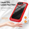 Military Grade Tough Shield Snap-on Transparent Case for iPhone 16e - Red