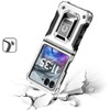 Military Grade Shockproof Hybrid Armor Case with Ring Grip for Motorola Razr 2025 / 2024 - Silver